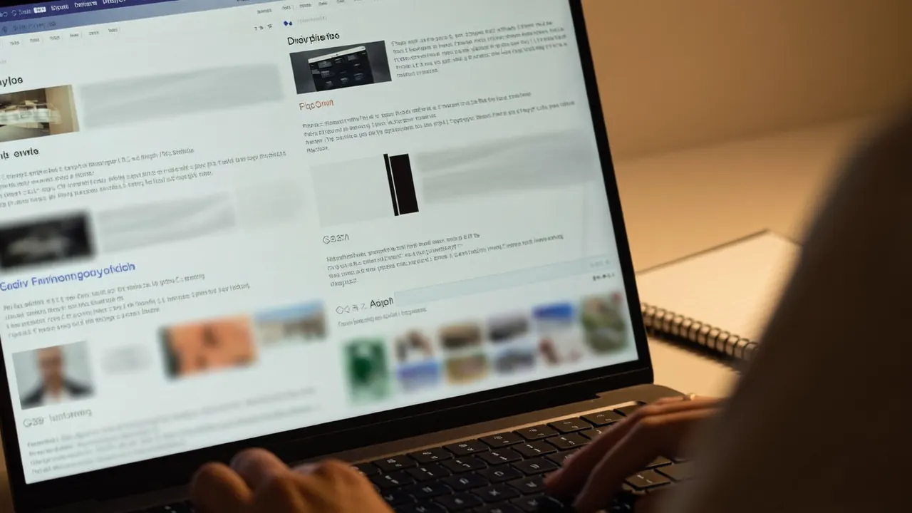 Homeowner reading window company reviews on a laptop at home