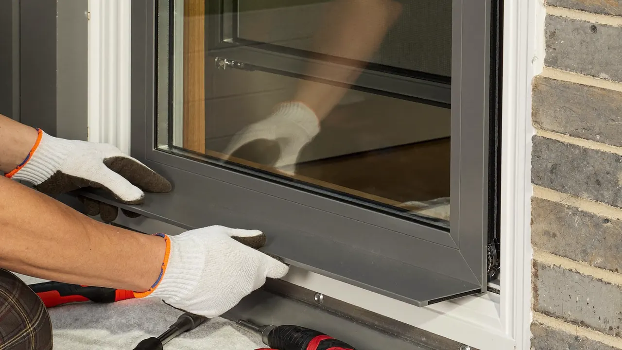 A tidy, well-organised work area left by a window installer after fitting